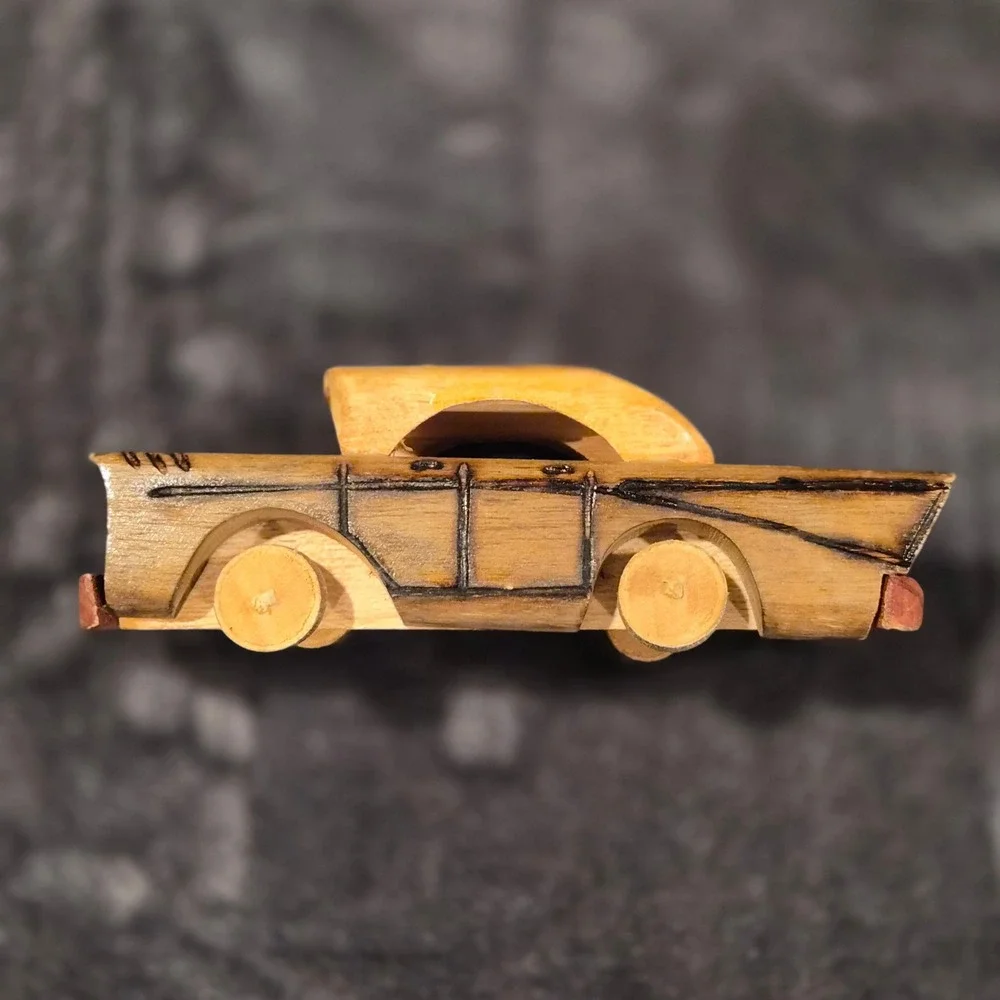 Handmade Wooden Cuba Classic Car Model Vintage Havana Souvenir Folk Art 4 Inch
